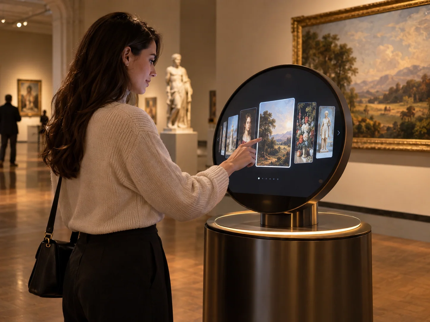 Illustrative Carousel installation in Art galleries, showing visitors using the experience