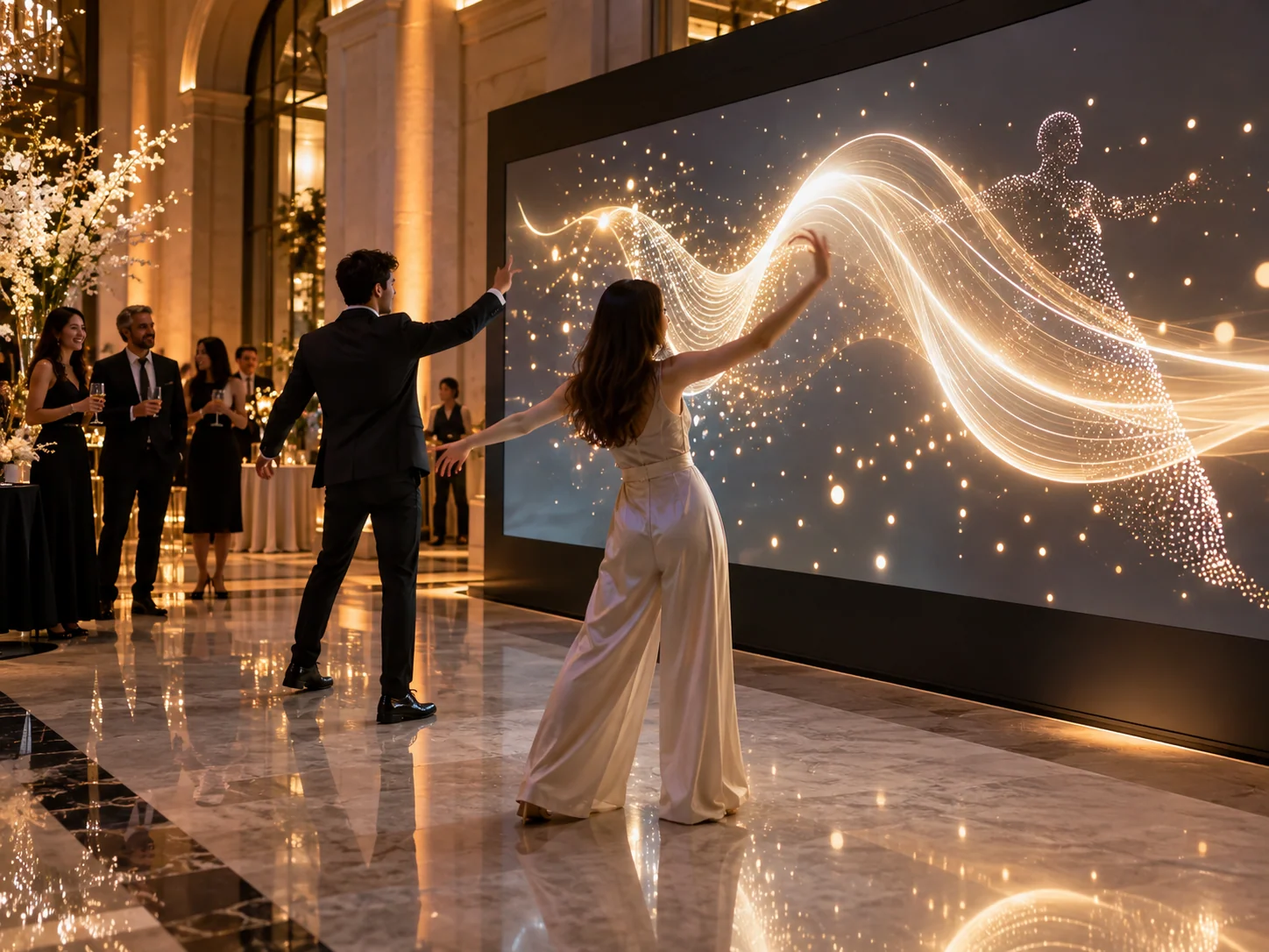 Illustrative Motion installation in Anniversary events, showing visitors using the experience