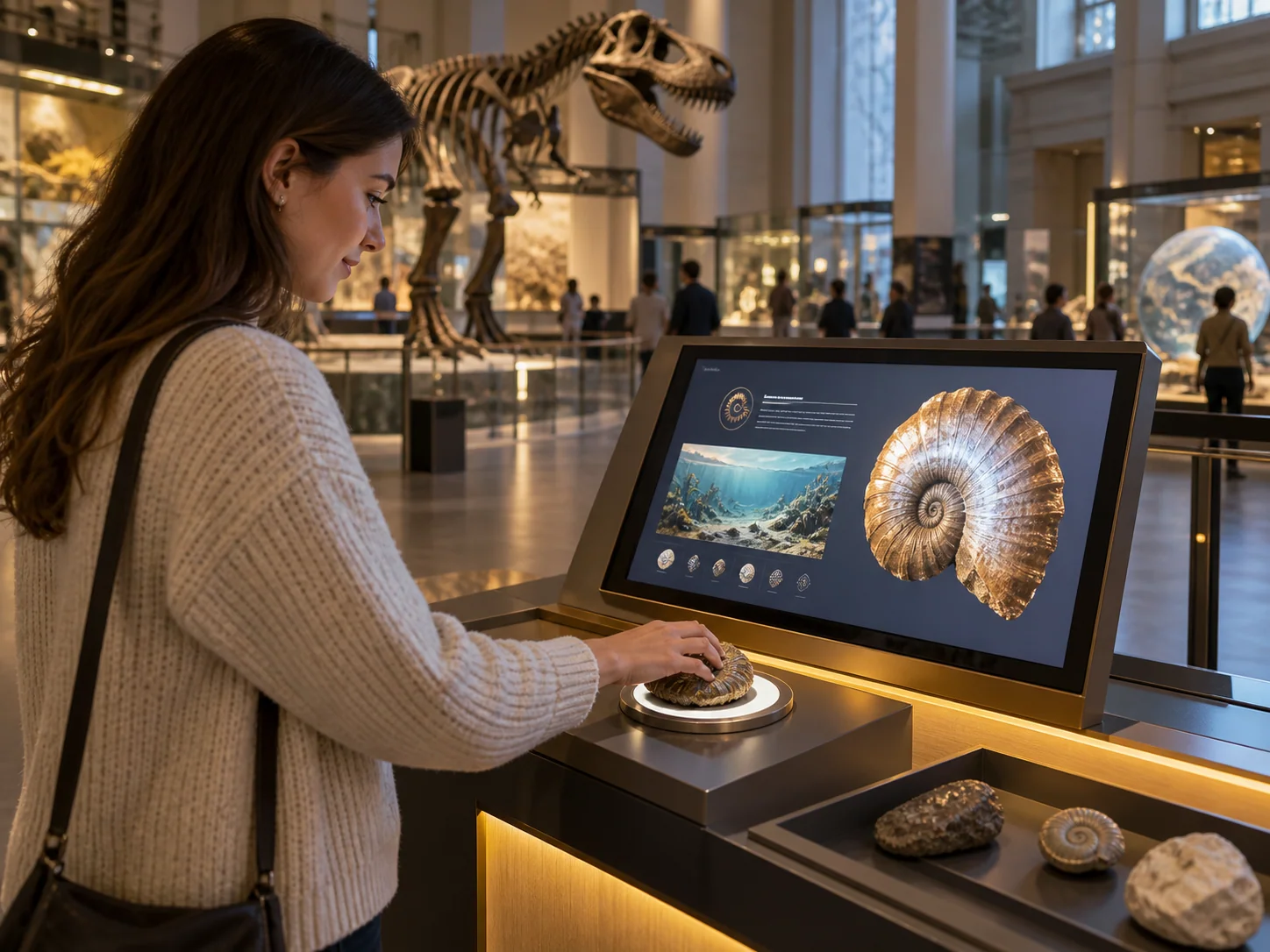 Illustrative Pick & Place installation in Science museums, showing visitors using the experience