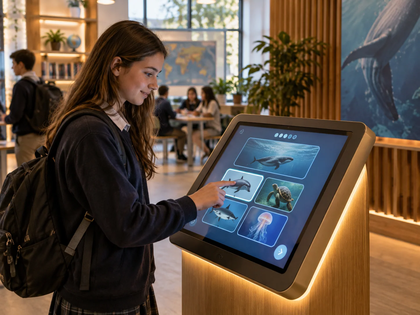 Illustrative Quiz installation in Schools, showing visitors using the experience