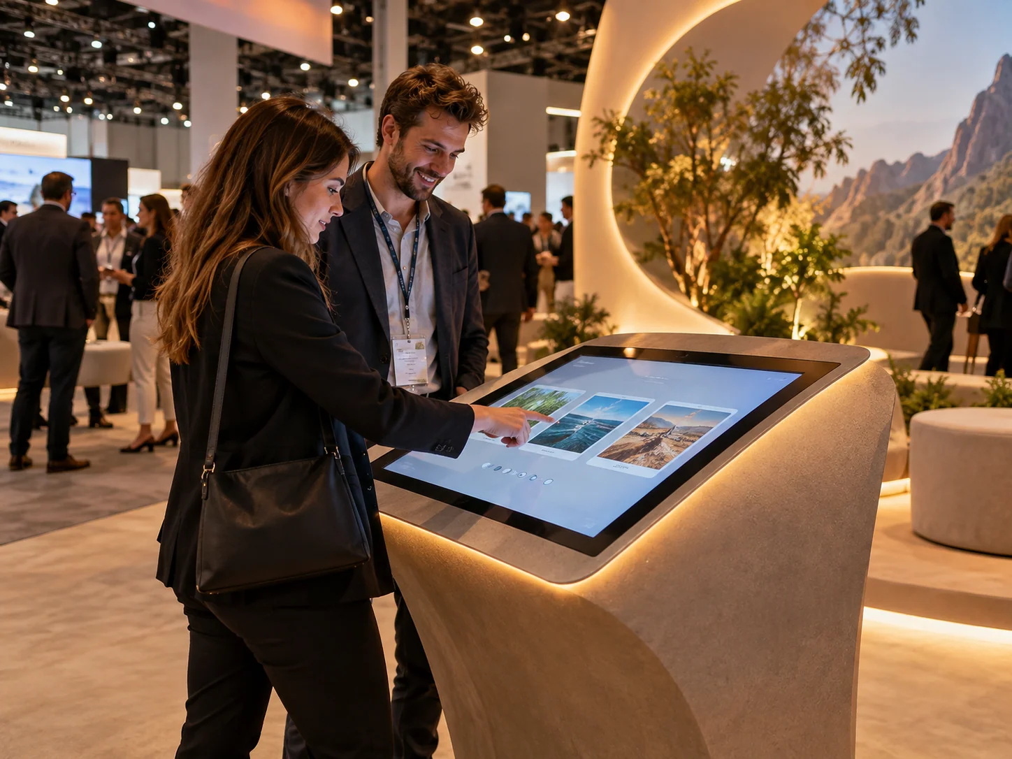 Illustrative Quiz installation in Trade shows, showing visitors using the experience