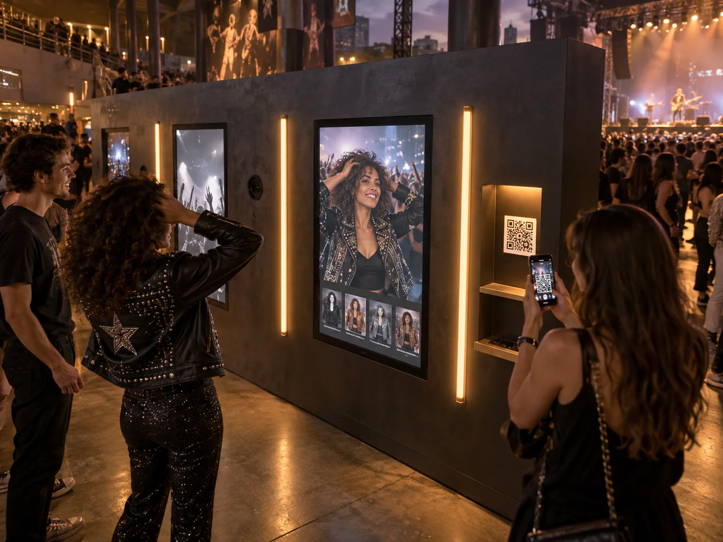Illustrative Photobooth installation in Concerts, showing visitors using the experience
