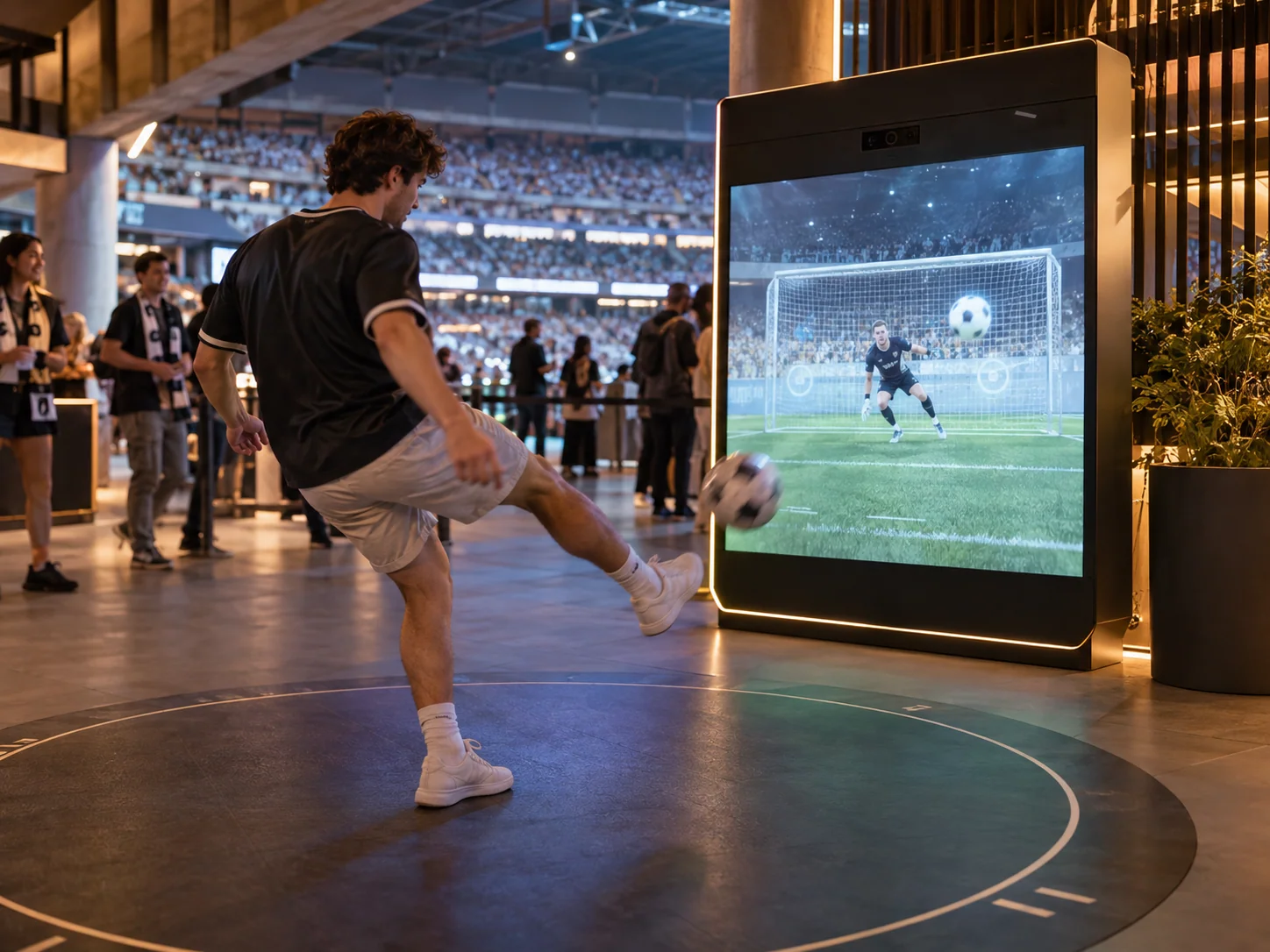 Illustrative Sports installation in Sports events, showing visitors using the experience