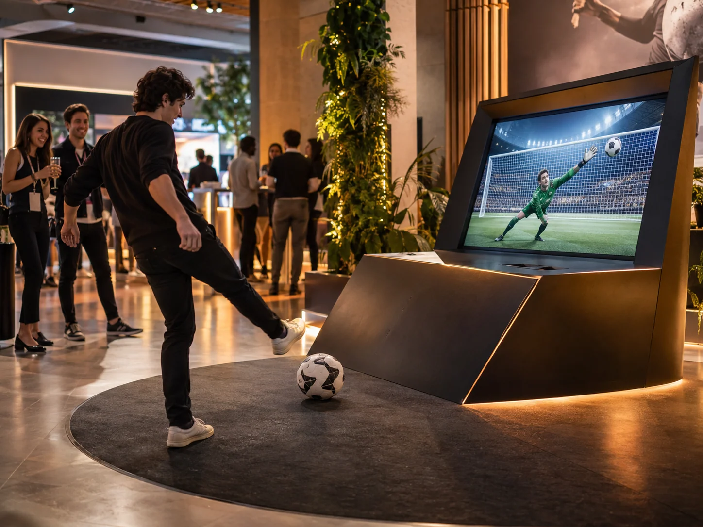 Illustrative Sports installation in Brand activations, showing visitors using the experience