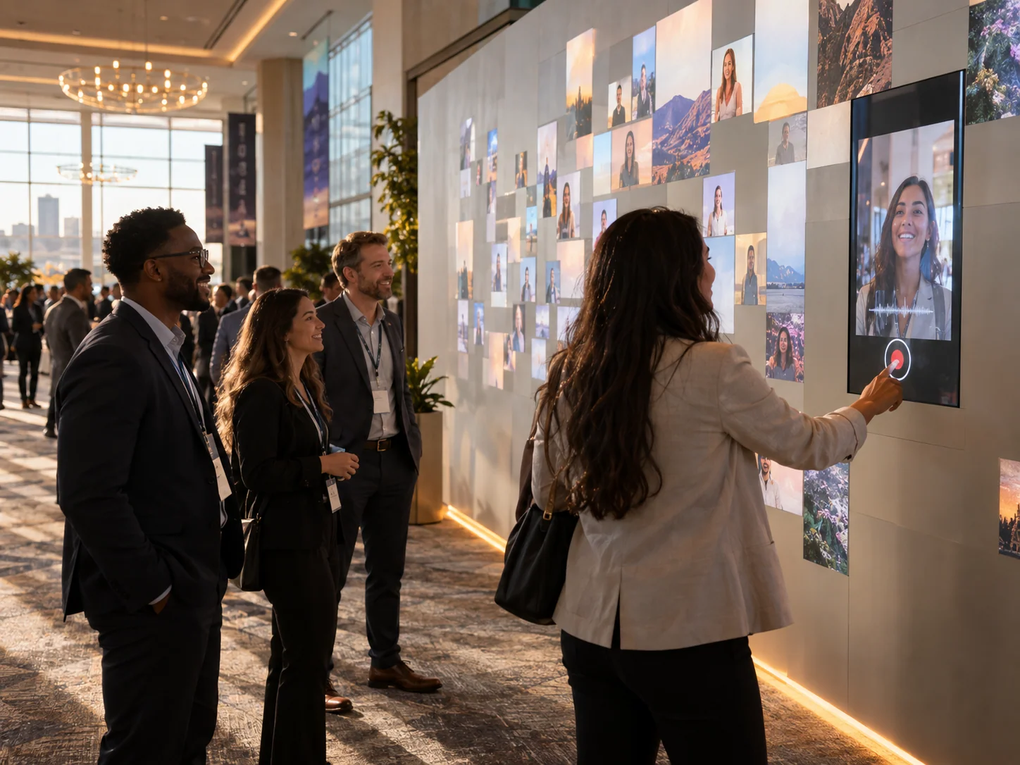Illustrative Testimonial installation in Conferences, showing visitors using the experience